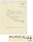 Winston Churchill Letter Signed Regarding the Death of WWII Admiral Andrew Cunningham